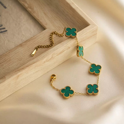 Five-leaf flower lucky chain bracelet 2025081114