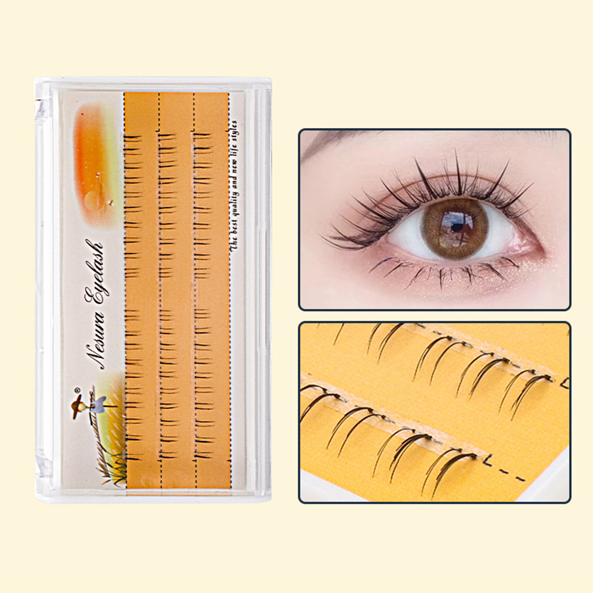 Carmen 3 Rows Segmented Natural Glue-on Lower Lashes