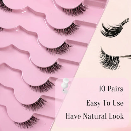 Free Soul 10 Pairs Natural Glue-on Lashes