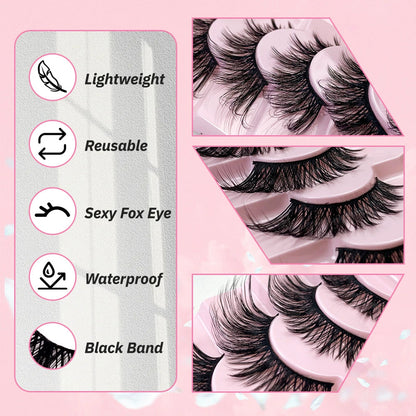 Moss Spring 7 Pairs Natural Glue-on Lashes