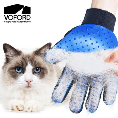 Pet grooming rubber massage gloves cat comb