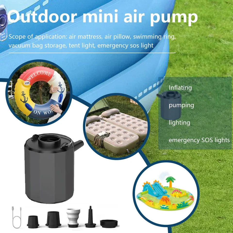 Outdoor Mini Camping Tent Lighting Swimming Circle Multi functional Inflatable Pump