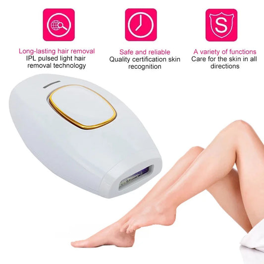 Painless IPL Laser Hair Removal Handset for Face & Body - Permanent Hair Remover with Strong Pulse Light for Skin Rejuvenation