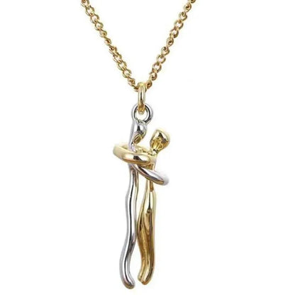 Creative Design Couple Hug Slippable Pendant Necklace Hugging Necklaces Jewelry for Lover Women Couple Men Valentine's Day Gifts