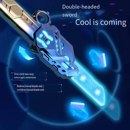 Cool Double Head Telescopic Rotating Laser Sword Telescopic Flash Blade Finger Rotating Laser Sword