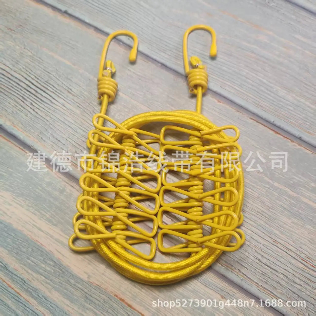 Portable outdoor clothesline traveler household 12 clips windproof clothesline color drying elastic rope