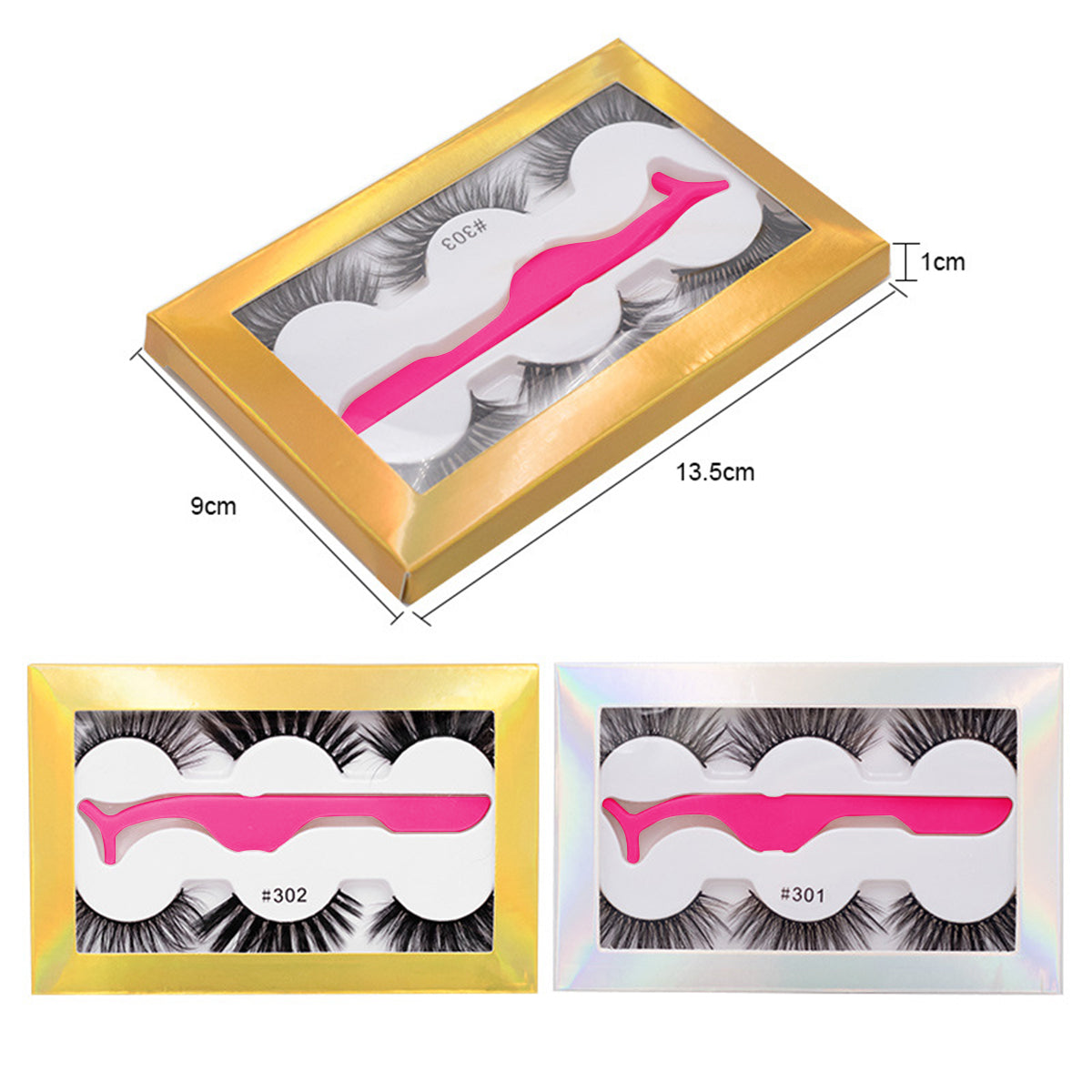 Born to Love 3 Pairs Natural Glue-on Lashes