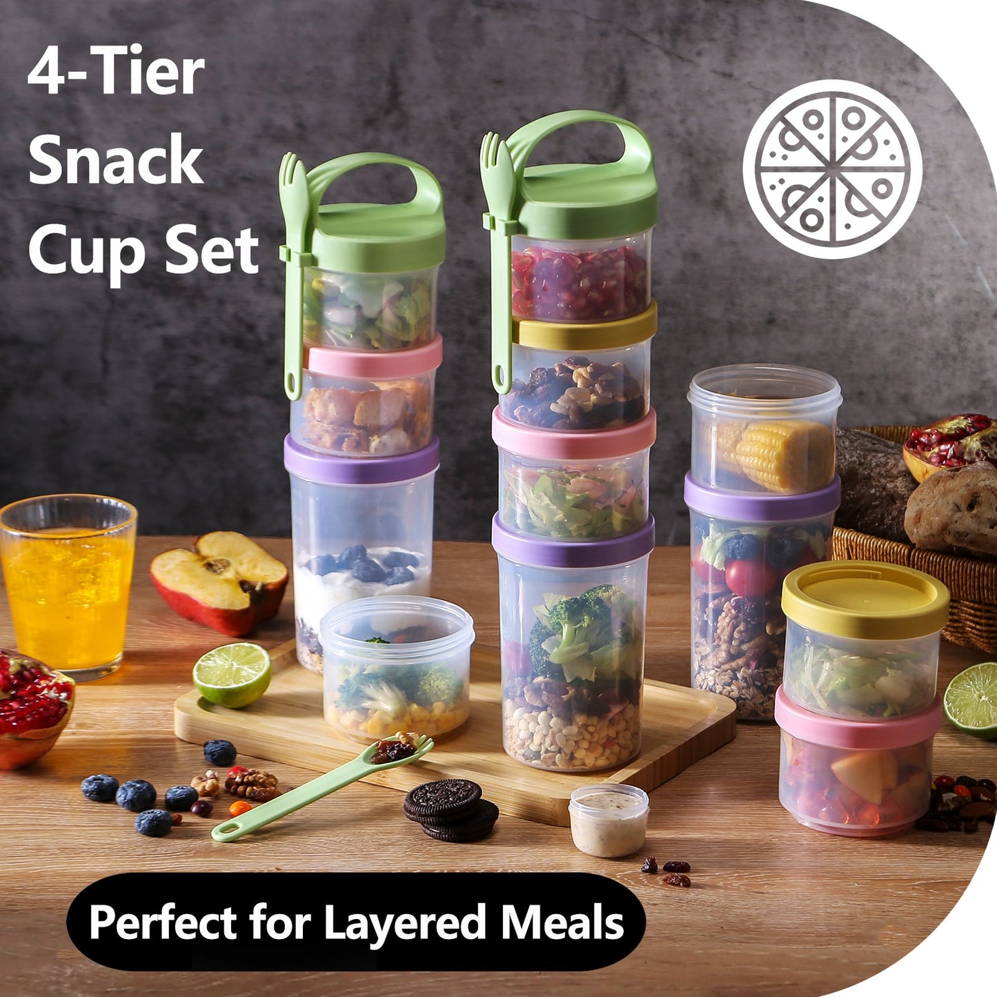 Formula Container To Go – 4 Stackable Twist-Lock Dispensers
