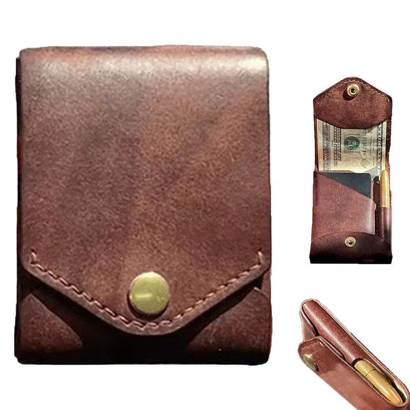 Multi functional men's handmade card holder wallet