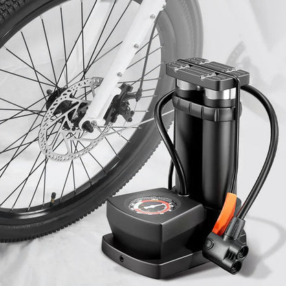 Portable High Pressure Bicycle Foot Pedal Pump with Gauge Quick Inflator Pump Electric Motorcycle Car Basketball Inflator