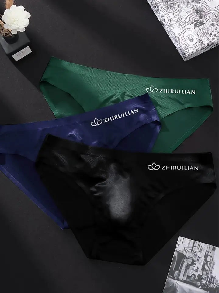 Men's mid waist solid color close fitting breathable underwear