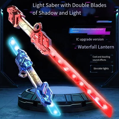 Cool Double Head Telescopic Rotating Laser Sword Telescopic Flash Blade Finger Rotating Laser Sword