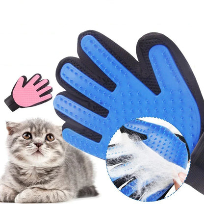 Pet grooming rubber massage gloves cat comb