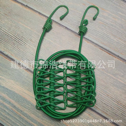 Portable outdoor clothesline traveler household 12 clips windproof clothesline color drying elastic rope