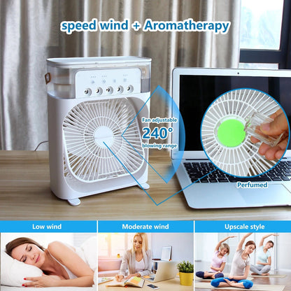 Spray Small Fan Small Home Dormitory Quiet Large Spray Humidifier Small Fan Desktop Quiet Cool Fan Usb Home Water Refill Small Fan