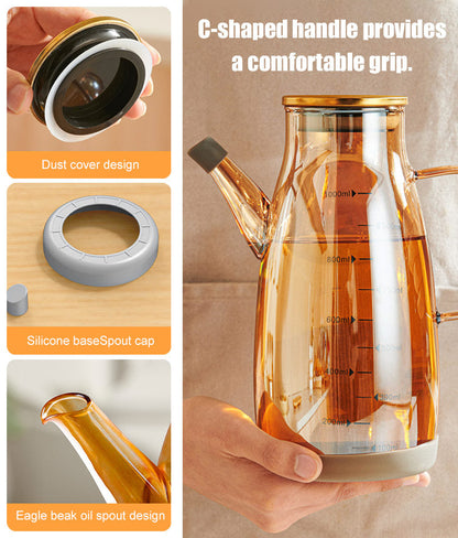 Thickened High Borosilicate Glass Heat Resistant and Explosion Proof Oil Pourer with Spout