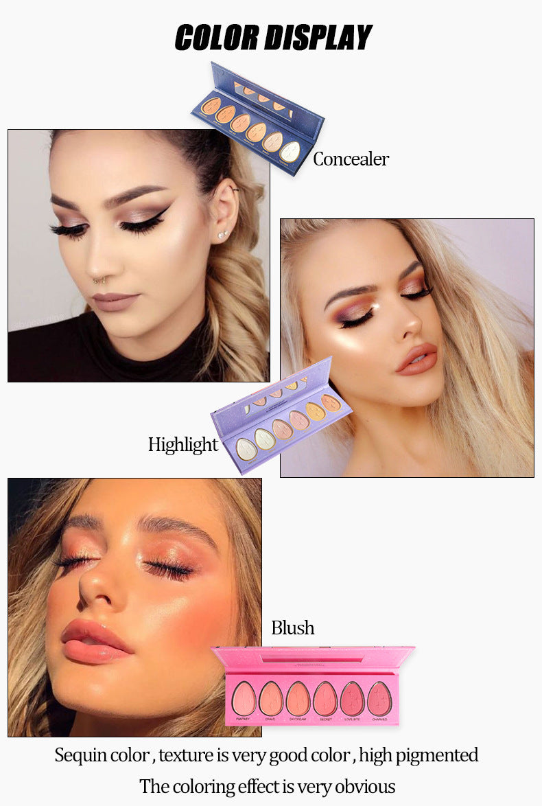 Professionl Mineral 6 Colors Matte Face Blush Palette