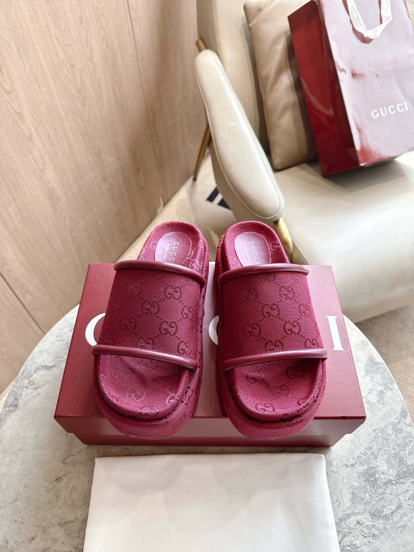GG saddle buckle thick-soled slippers 0725101409