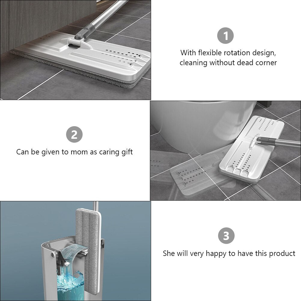 Flat Squeeze Mop | Self Cleaning Tools Set