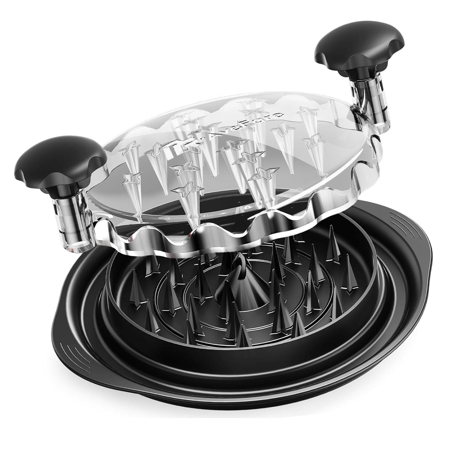 Chicken Shredder – Large Twist Tool with Brush, Fork & Anti-Slip Base