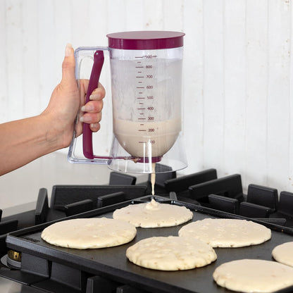 Pancake Batter Dispenser – 4-Cup No-Drip Dispenser with Handle