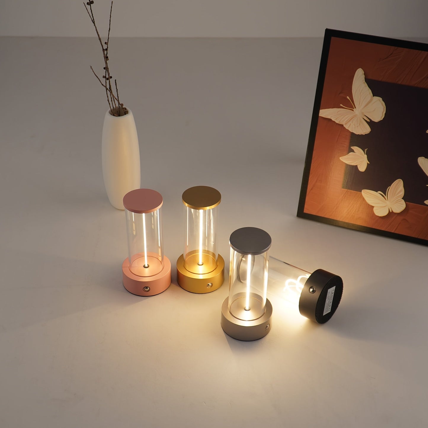 Rechargeable bedside quantum light dimmable with breathing variable light