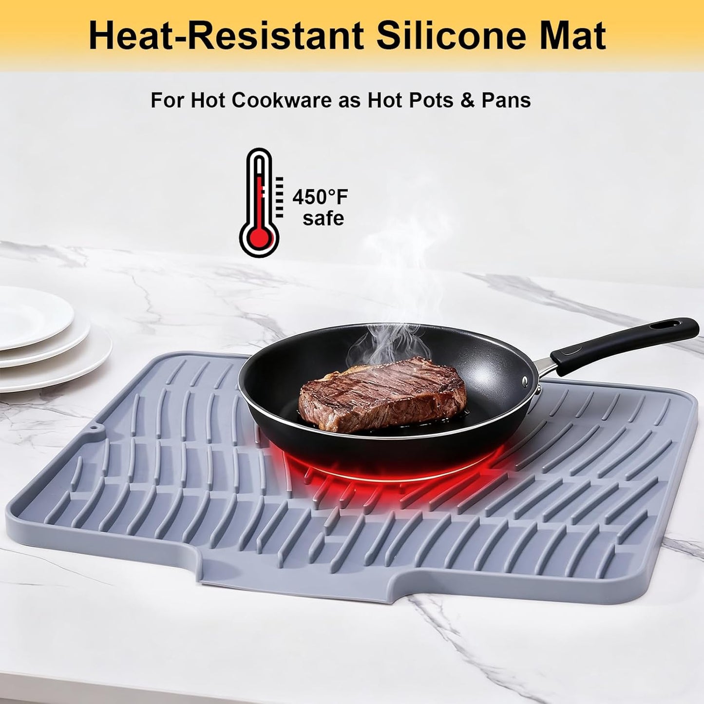 Silicone Dish Drying Mat – Heat Resistant, Non-Slip, Quick-Dry