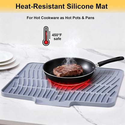 Silicone Dish Drying Mat – Heat Resistant, Non-Slip, Quick-Dry