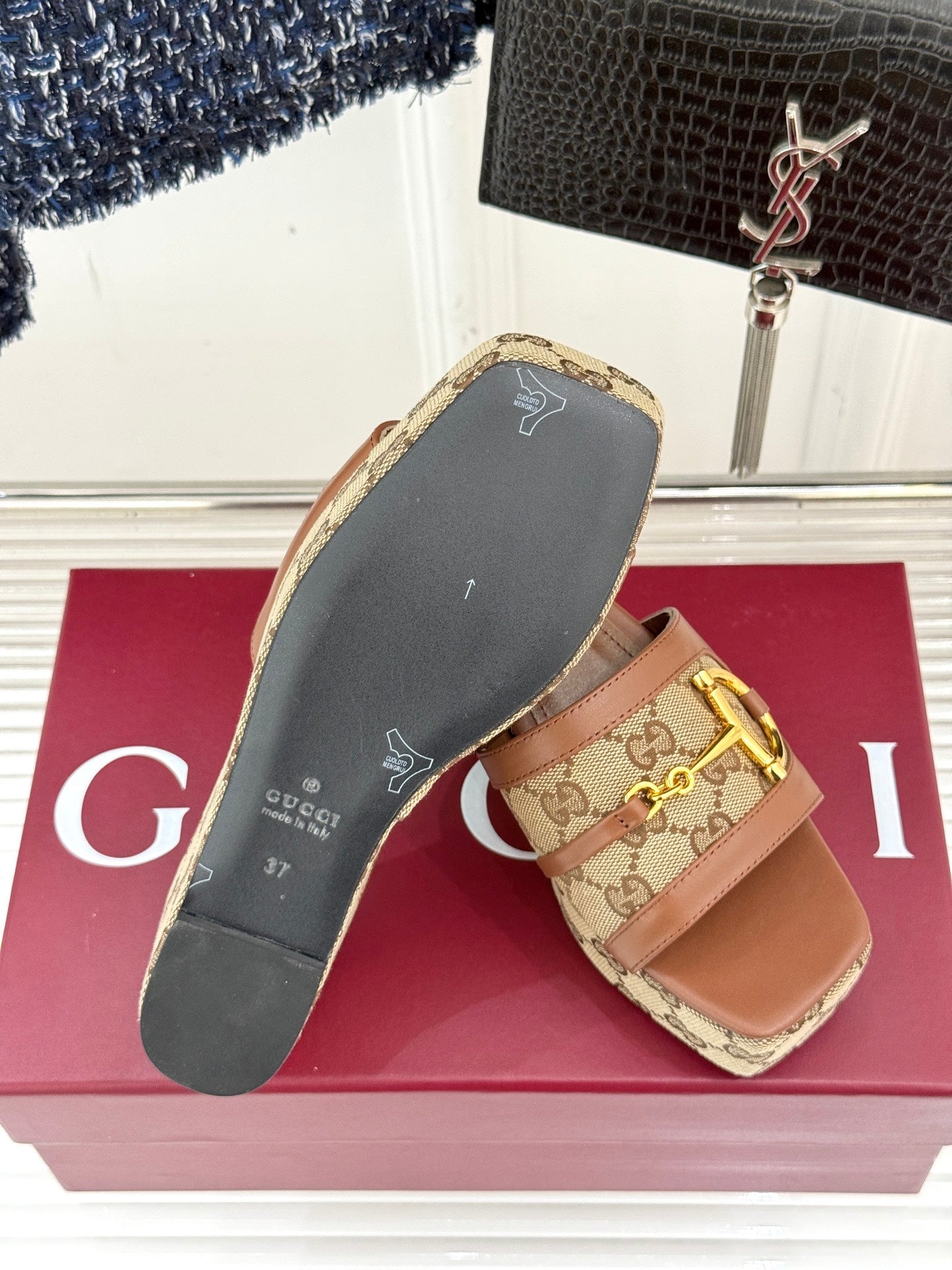 GG Thick-soled slippers with horse bit buckles 0725102402