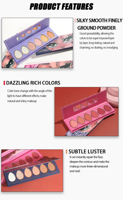 Professionl Mineral 6 Colors Matte Face Blush Palette