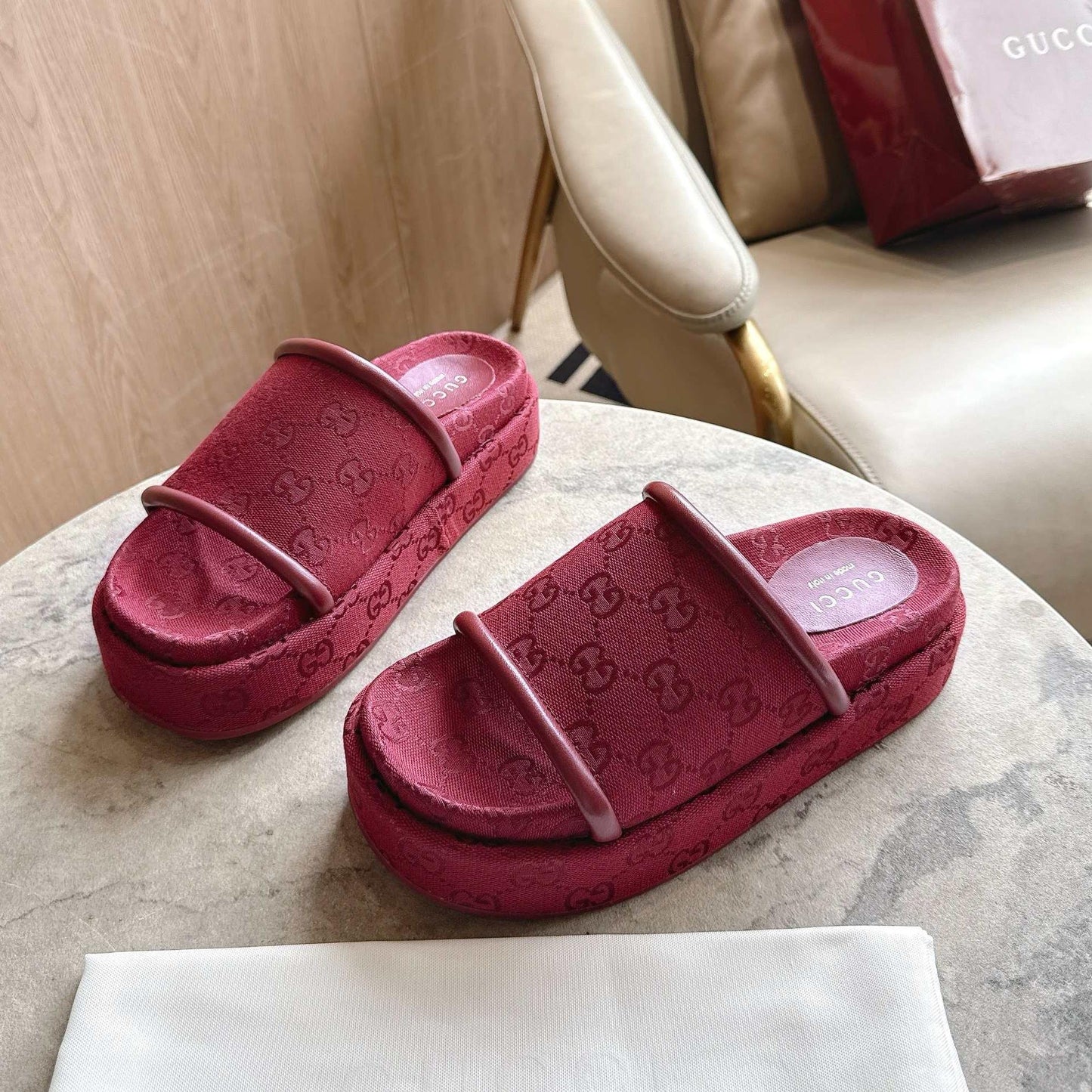 GG saddle buckle thick-soled slippers 0725101409