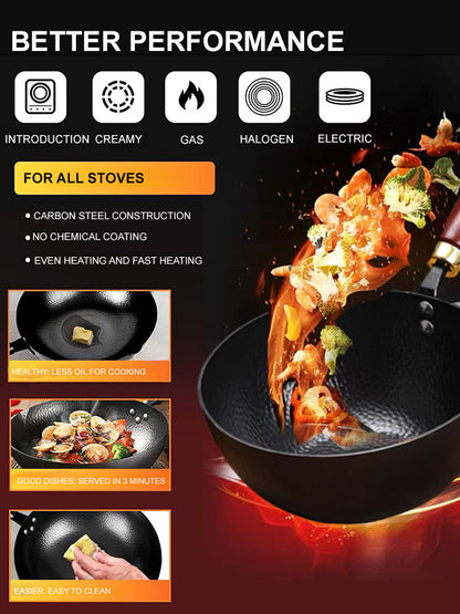 🔥【Hand-made Hammered Pot】Unlock Culinary Mastery with Japan's Legendary Rust-Free Iron Pan!