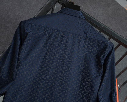 Lvv fashionable printed all-cotton lapel shirt 0725092601