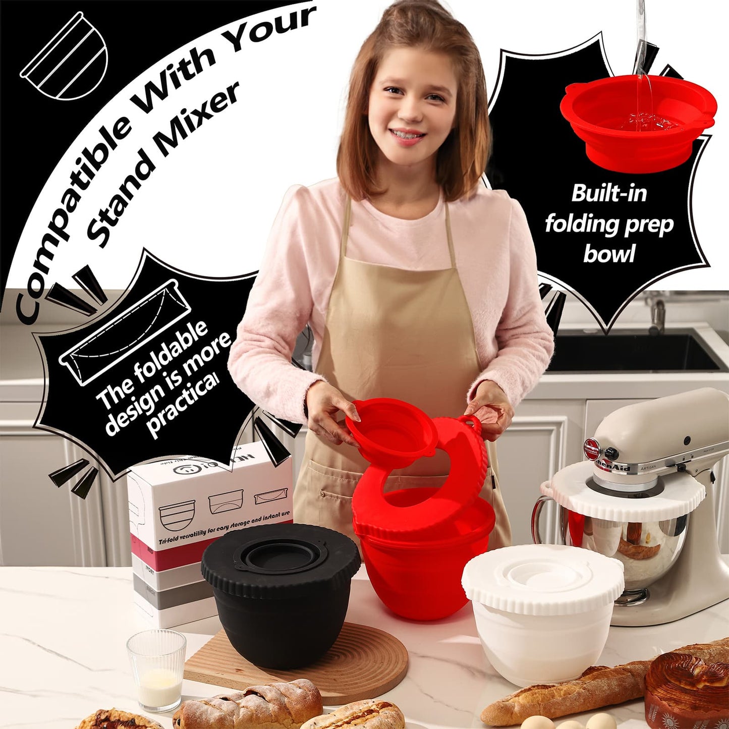 Silicone Bowl Liners for KitchenAid Stand Mixer – No More Splatter