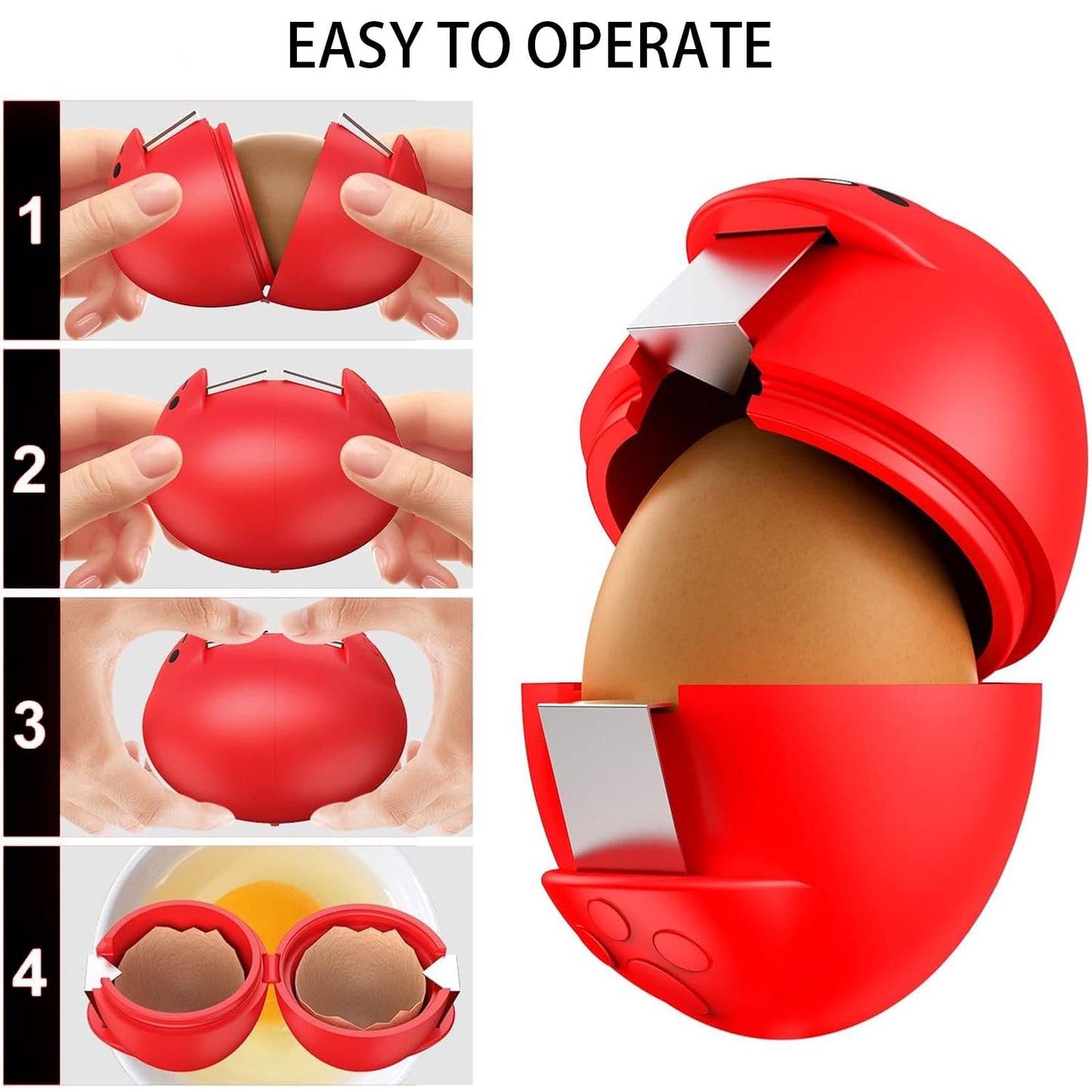 Egg Shell Opener 3-Pack – Clean Crack Every Time, No Shell Fragments