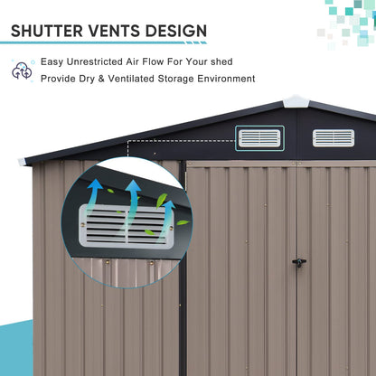 10' x 8' Outdoor Storage Shed, Metal Garden Tool Shed with Lockable Door