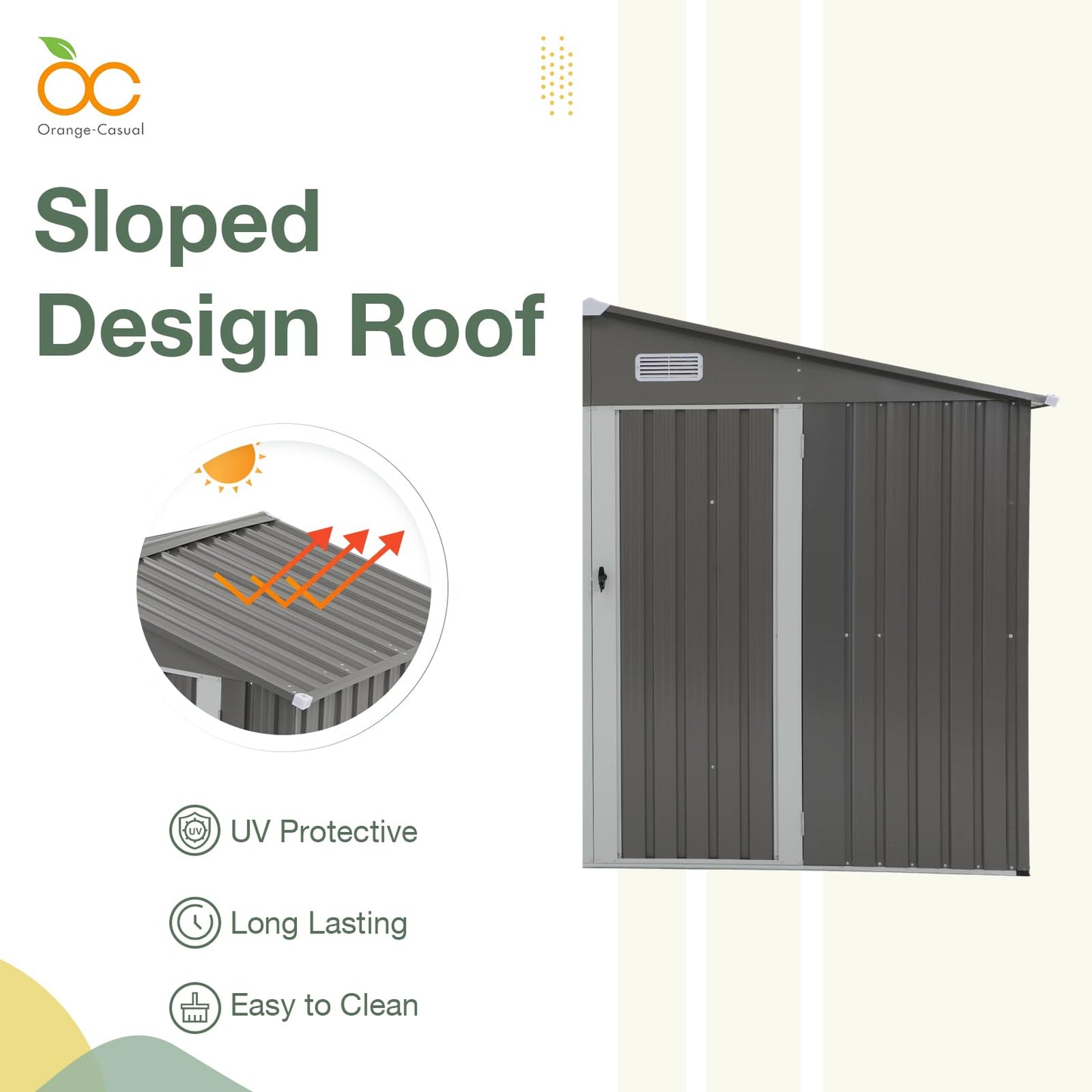 10' x 8' Outdoor Storage Shed, Metal Garden Tool Shed with Lockable Door