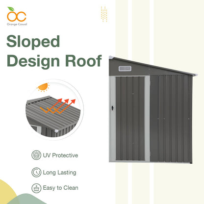 10' x 8' Outdoor Storage Shed, Metal Garden Tool Shed with Lockable Door
