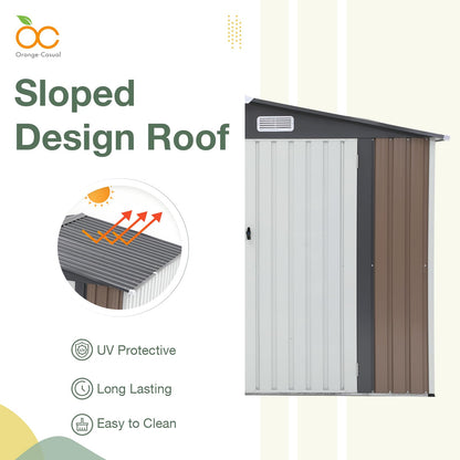 10' x 8' Outdoor Storage Shed, Metal Garden Tool Shed with Lockable Door