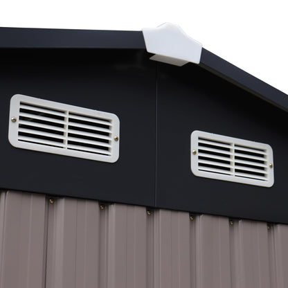 10' x 8' Outdoor Storage Shed, Metal Garden Tool Shed with Lockable Door