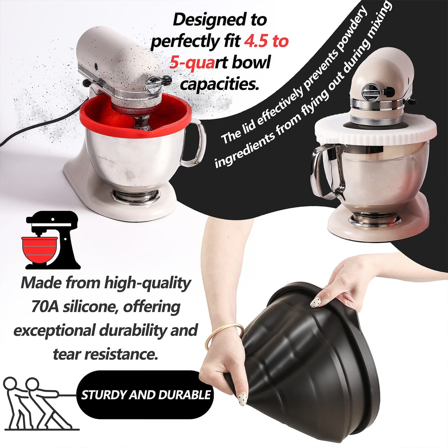 Silicone Bowl Liners for KitchenAid Stand Mixer – No More Splatter