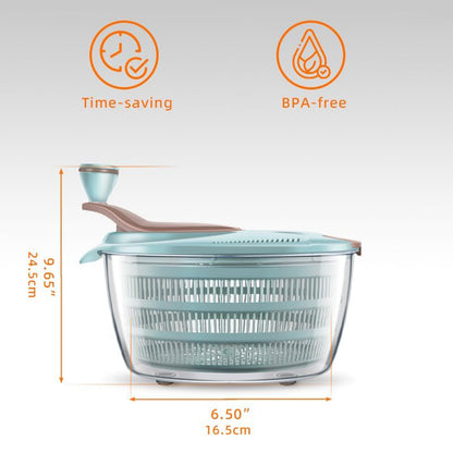 Salad Spinner – 4.24 Qt with Double Drain Holes & Easy-Lock Lid