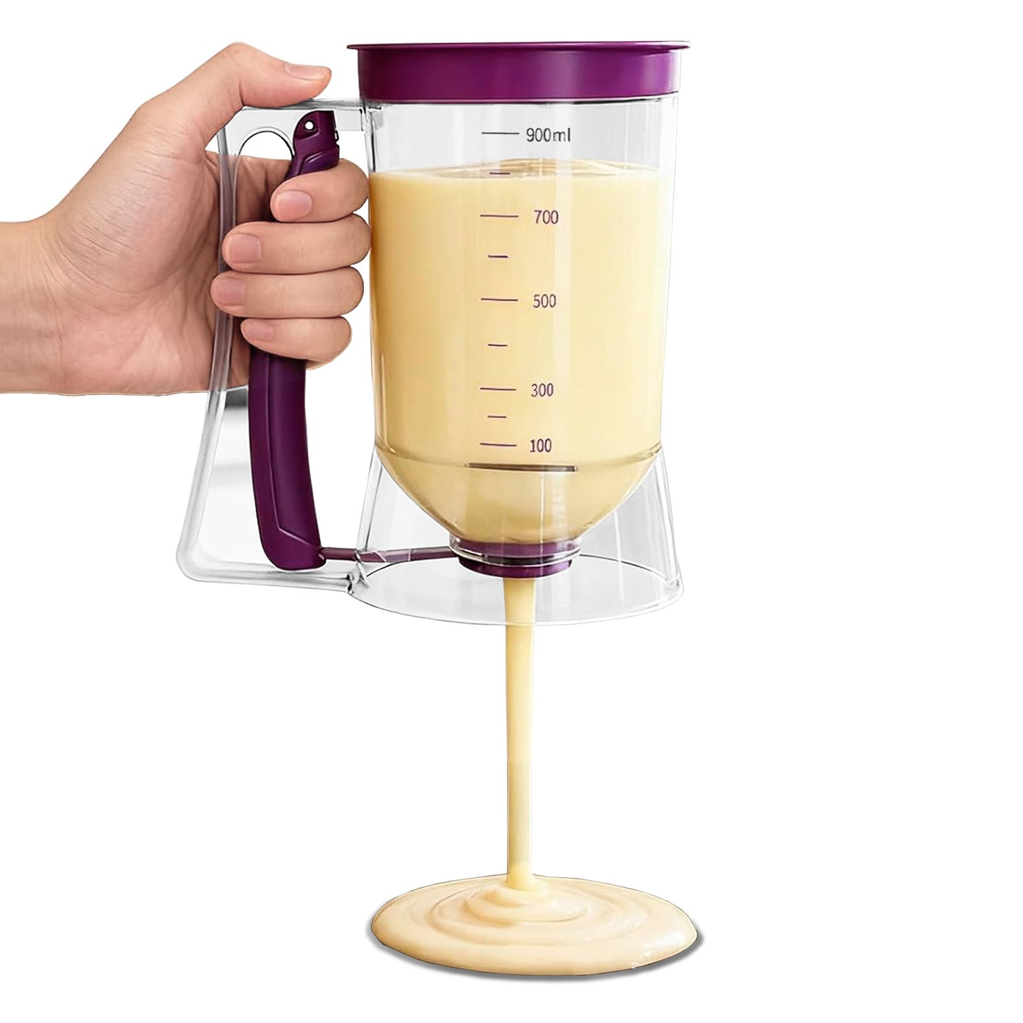 Pancake Batter Dispenser – 4-Cup No-Drip Dispenser with Handle