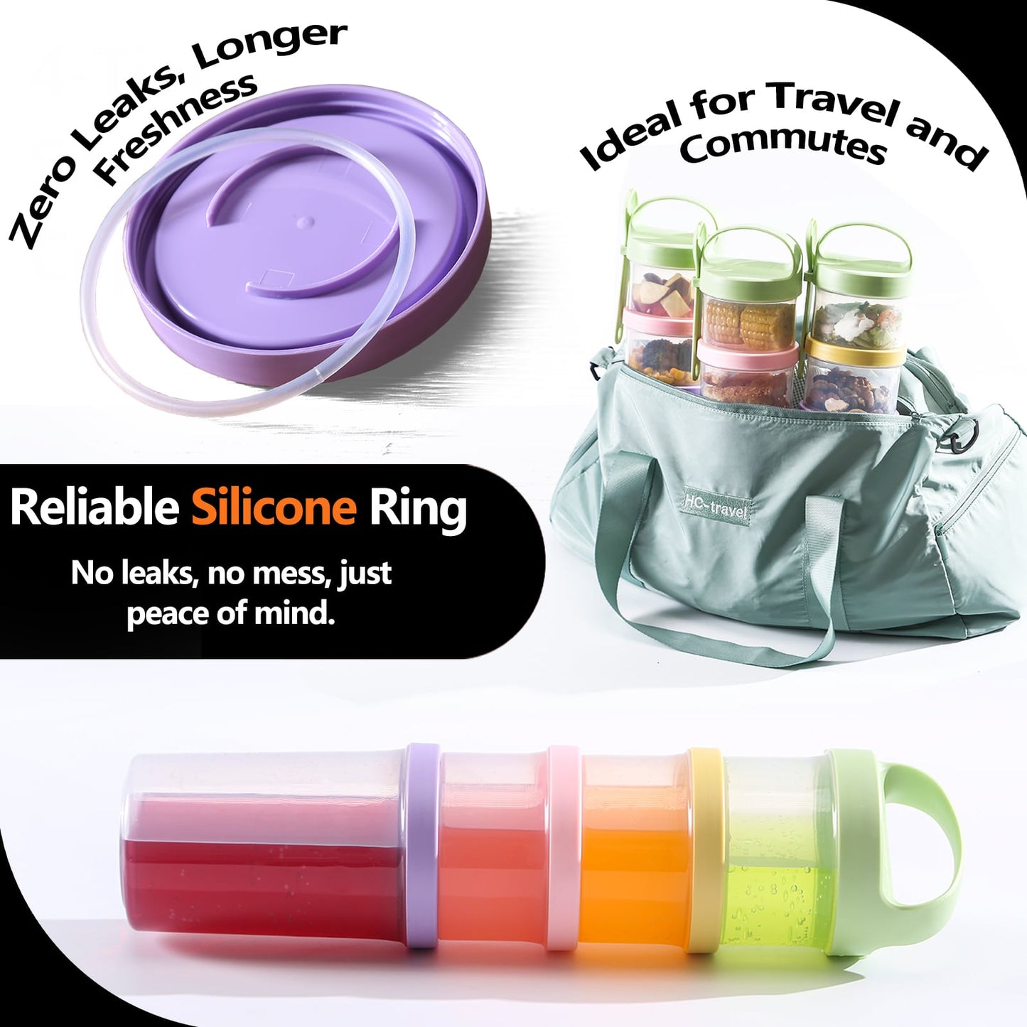 Formula Container To Go – 4 Stackable Twist-Lock Dispensers